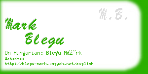 mark blegu business card